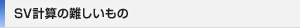 SV計算の難しいもの