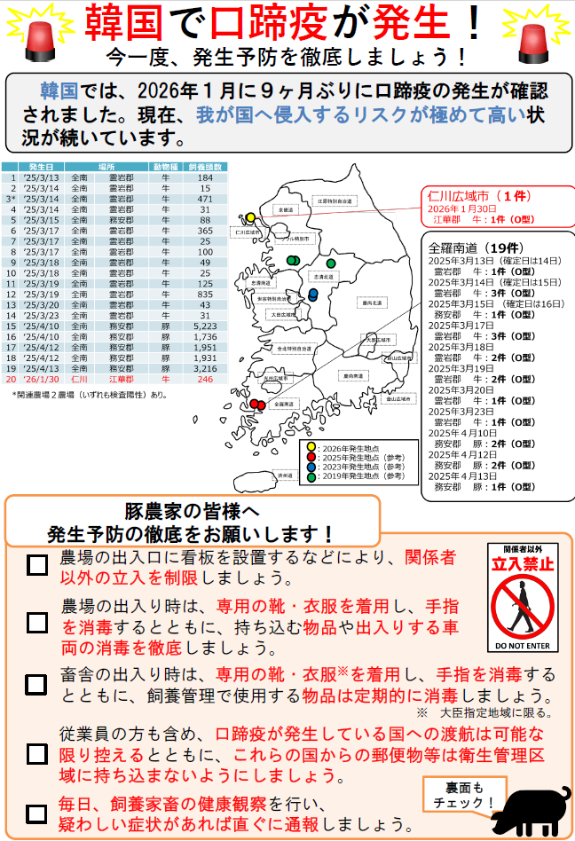 口蹄疫ポスター豚