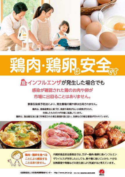 鶏肉・鶏卵は安全です