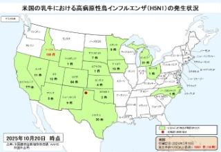 251020_米国の乳牛におけるHPAI発生状況