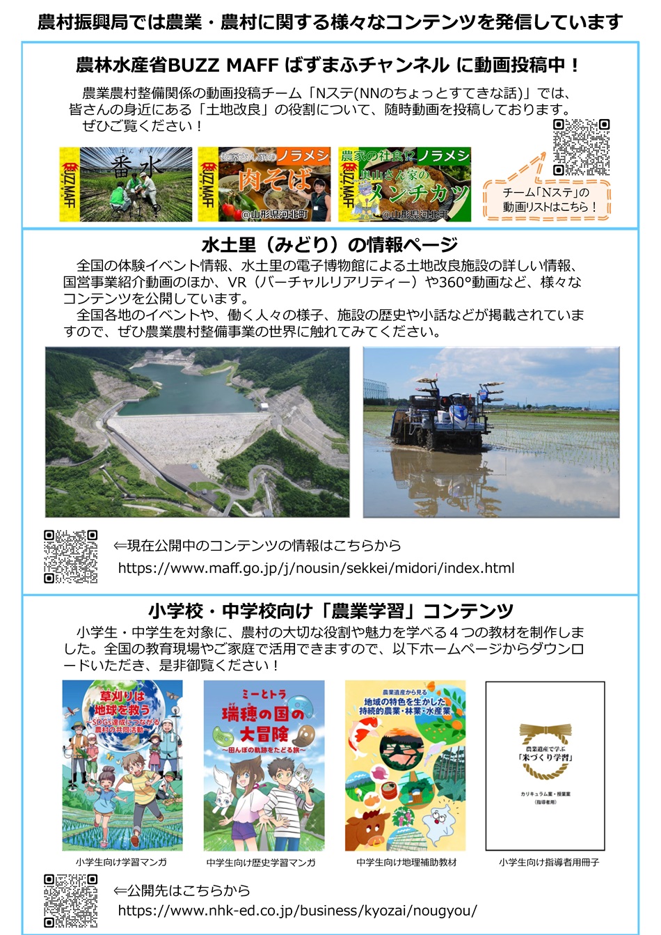 展示チラシ画像2枚目（土地改良の歴史から見た「昭和100年」）