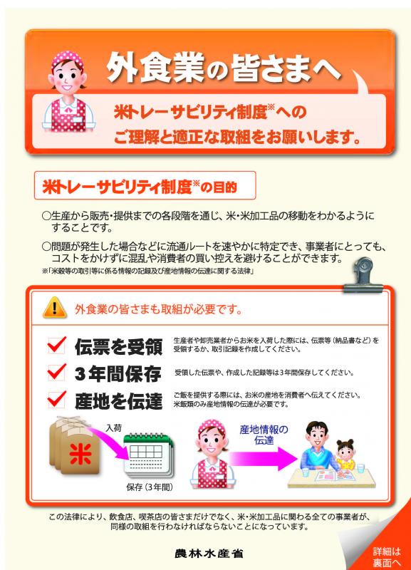 外食業者向けパンフレット