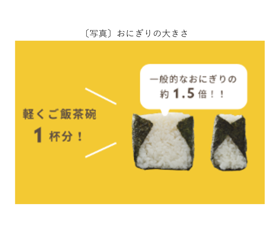 おにぎりの大きさ