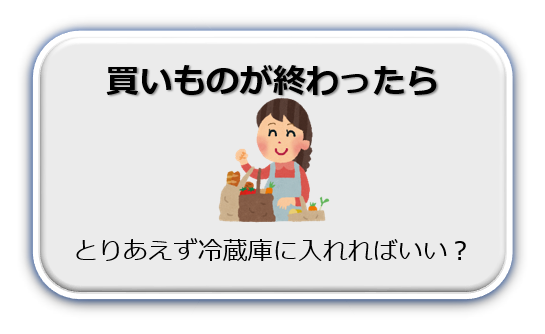 買い物が終わったら　とりあえず冷蔵庫に入れればいい？