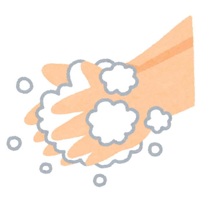 せっけんで手を洗っている様子のイラスト