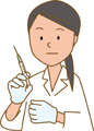 注射器持ったお姉さん