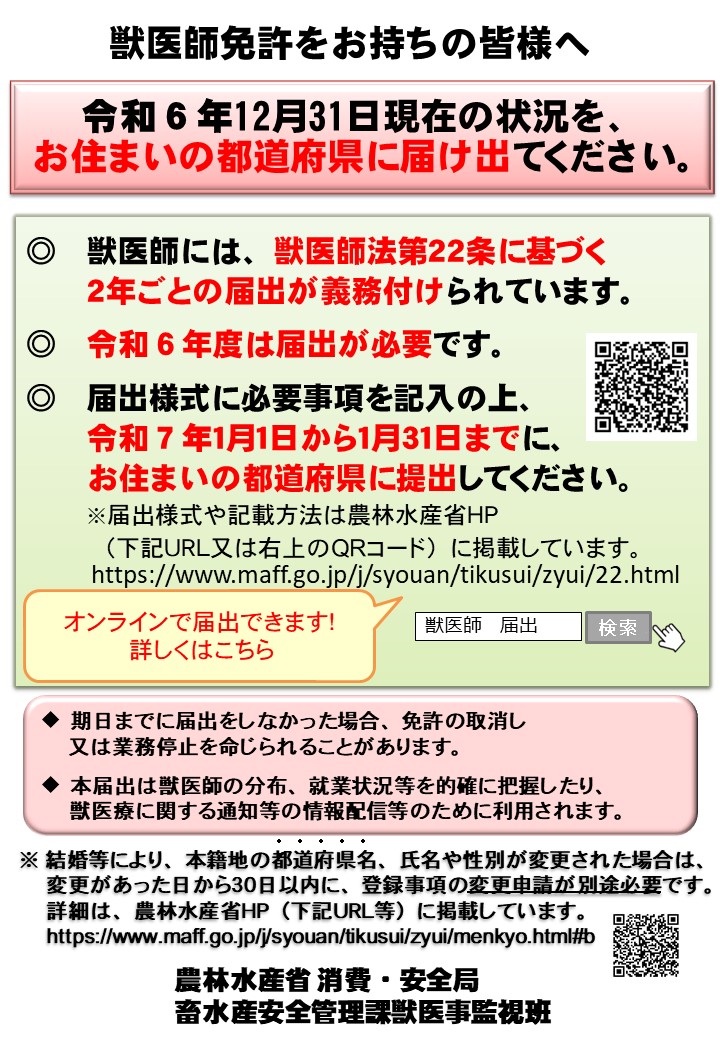 獣医師向けご案内