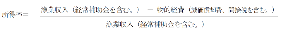 生産漁業所得の式