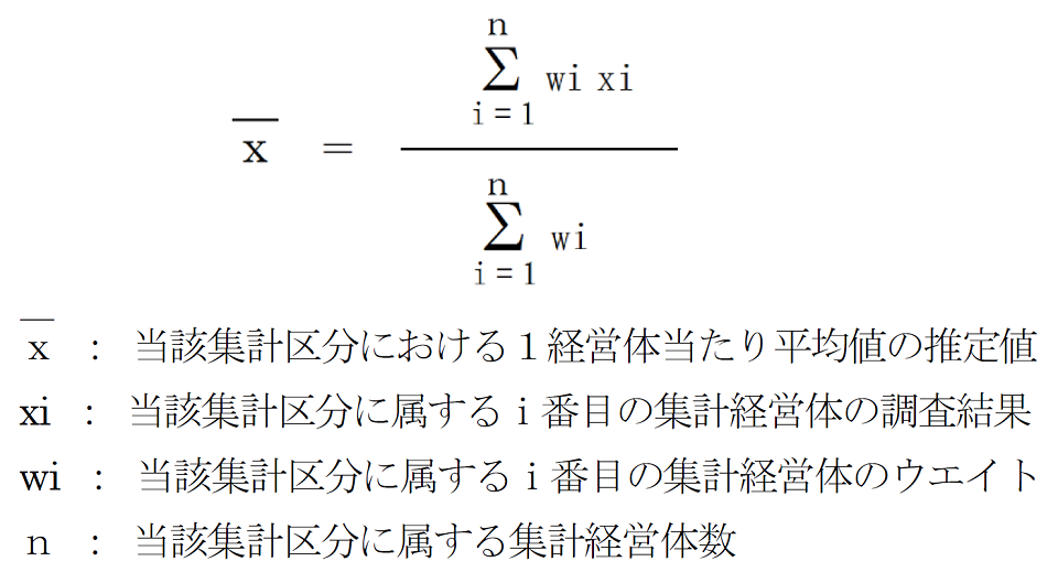 1経営体当たり平均値の算出方法