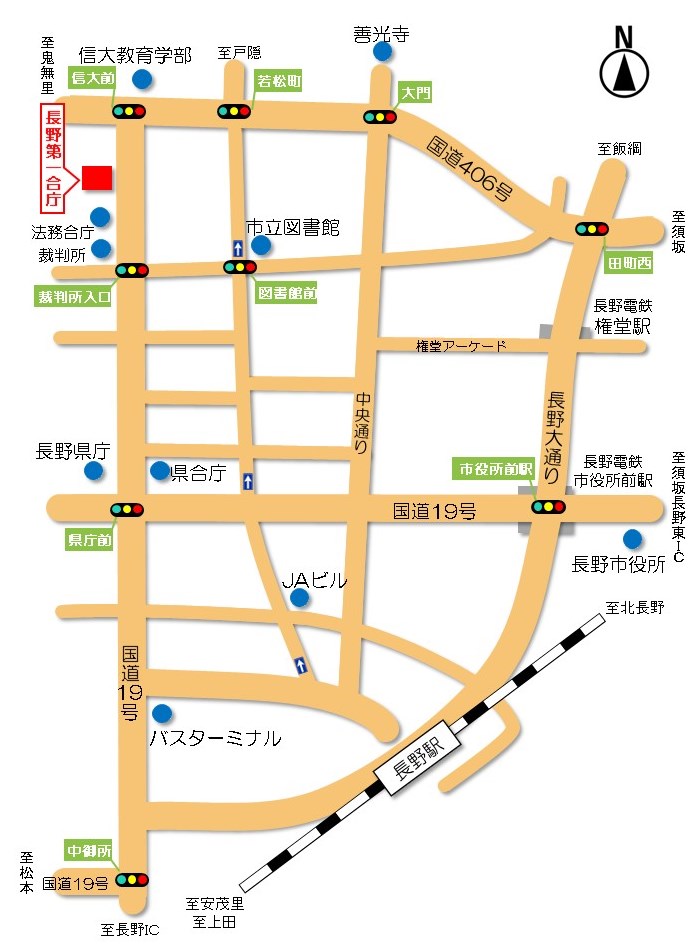 長野県拠点案内図