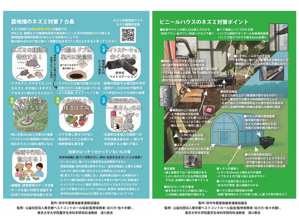 府中市農業後継者連絡協議会が作成したネズミ対策の資料です