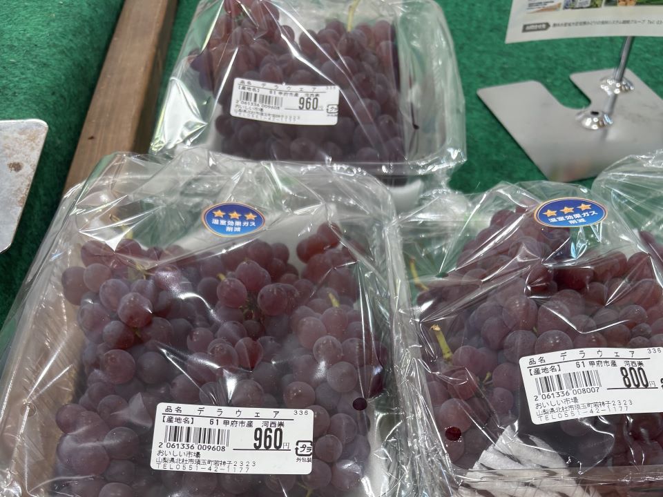 「みえるらべる」が貼付されたデラウェアぶどうの販売状況