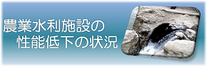 農業水利施設の性能低下の状況のページにジャンプします