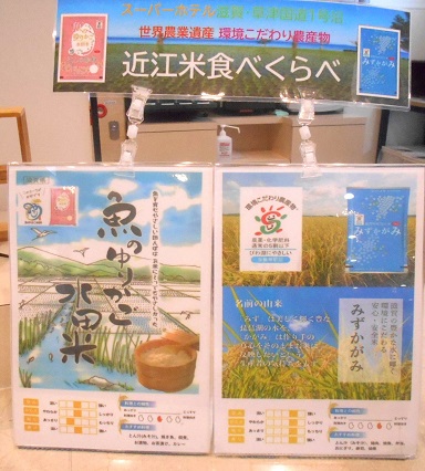 ご飯の食べ比べ企画の案内掲示