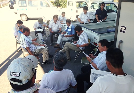 現場で安全点の洗い出しの様子