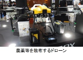 農薬等を散布するドローン