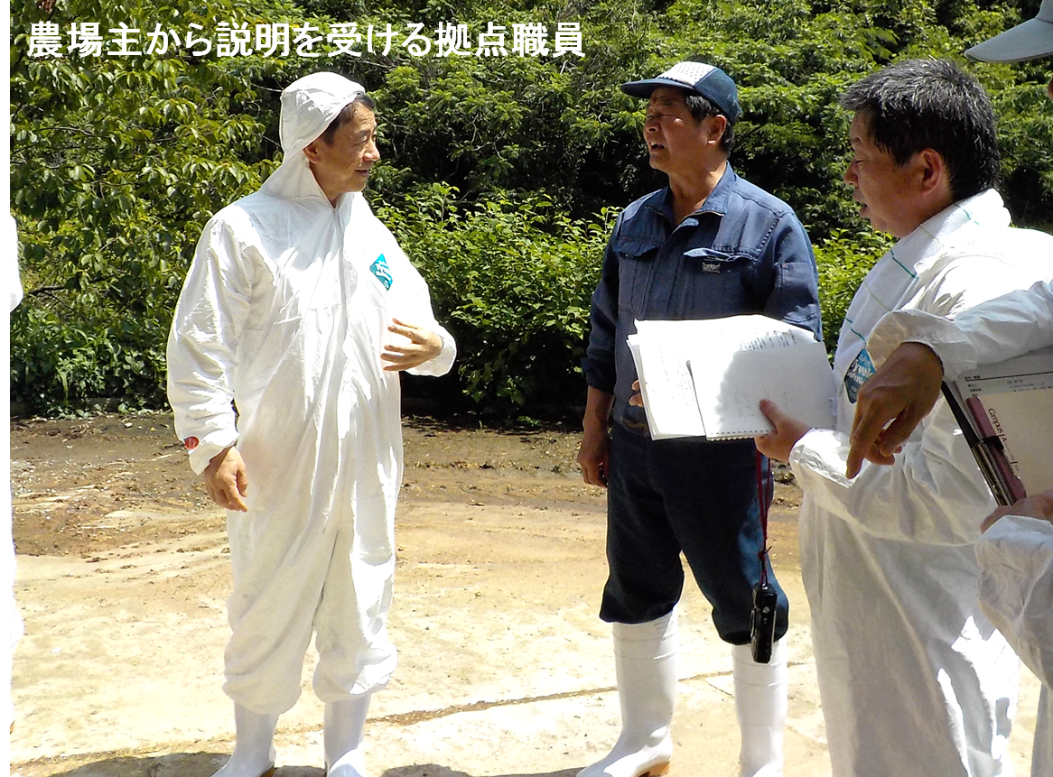 農場主から説明を受ける拠点職員