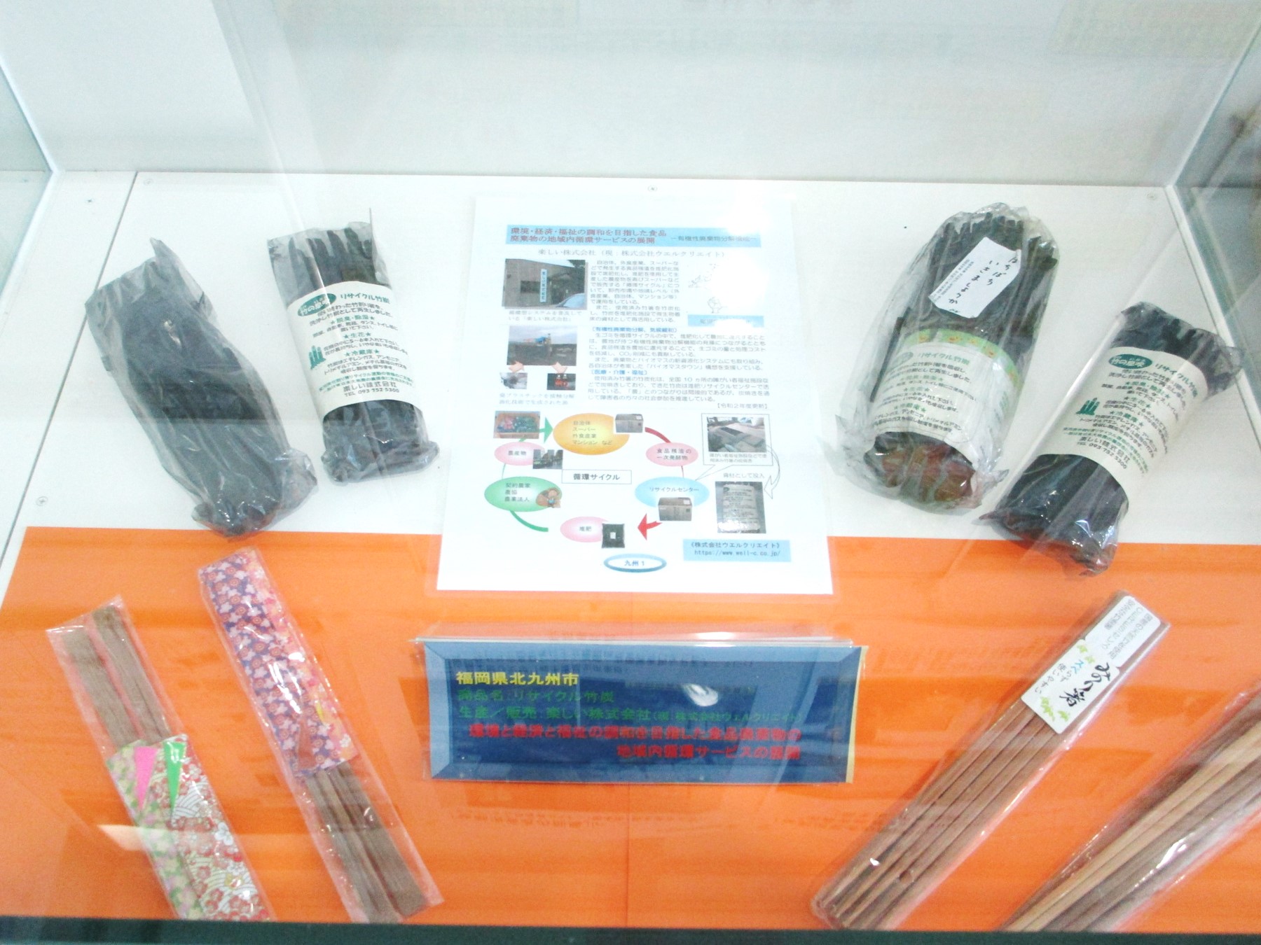 １階消費者の部屋　ガラスケース内の展示風景