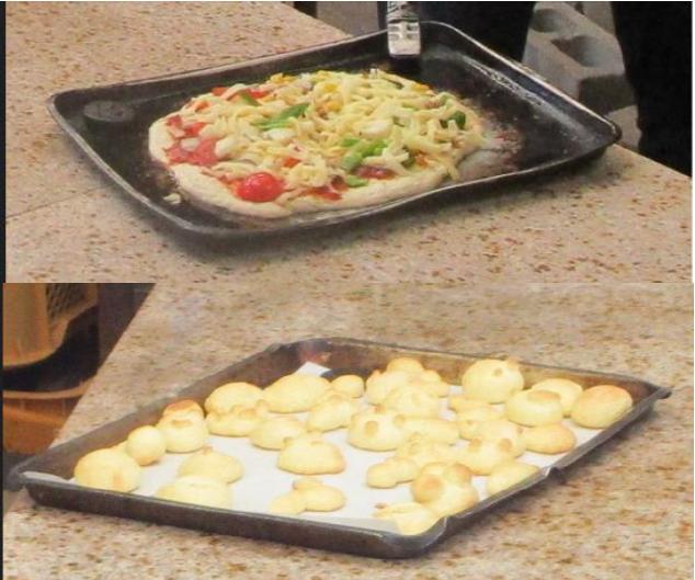 ピザ、クッキー