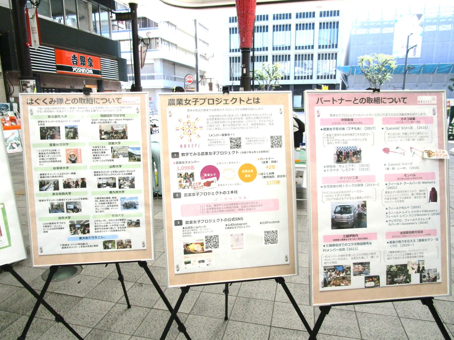 各種展示パネル(農業女子)
