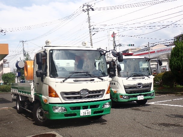 排水ポンプ車2台出動