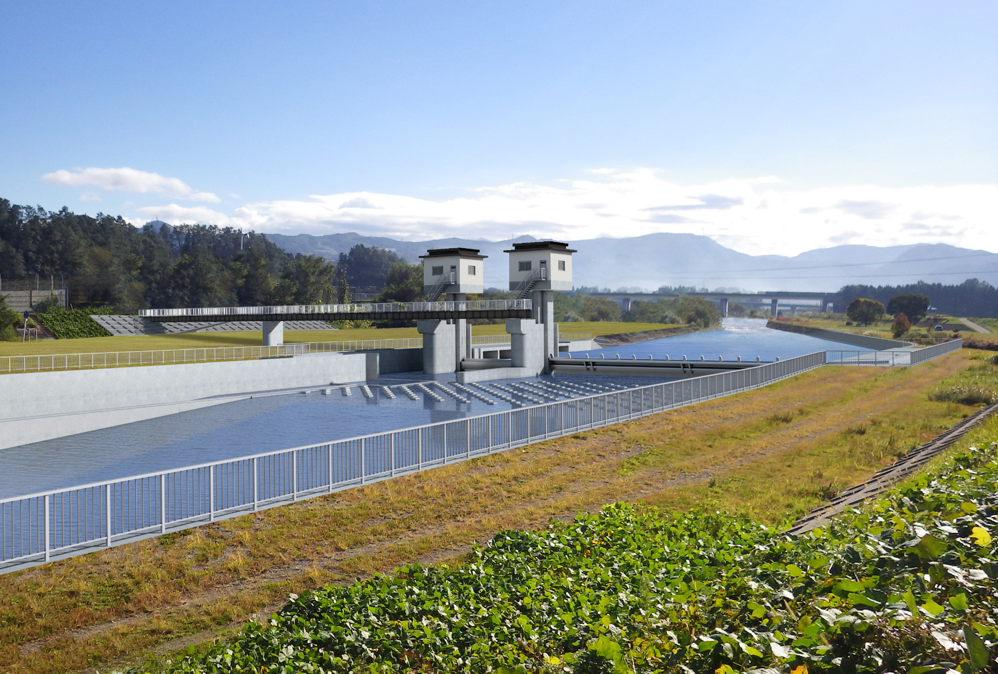 浅瀬石川統合頭首工完成イメージ