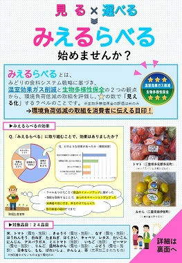 みえるらべるはじめませんか 生産者向けチラシ